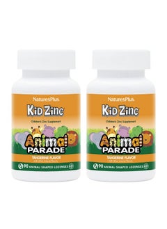 Natures Plus Naturesplus Animal Parade Kidzinc Tangerine Flavor 90 Animalshaped Lozenges Pack Of 2 Organically Chelated Zinc Vegan Gluten Free 180 Total Servings  - Image 1