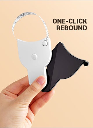 2 Pack Body Measuring Tape, Retractable Measure Tape for Body Measuring 150cm, Lock Pin & Push Button Retract, Soft Tape Measure with Snap Button Closure for Body Sewing Tailor one White one black - pzsku/Z8E2ED99F967DD43FF5F5Z/45/_/1725893007/458d278d-1440-4c63-a186-b10b8da65eb0