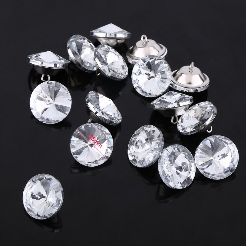 50PCS/LOT Rhinestone Crystal Buttons Sewing Sofa DIY Handmade Craft Decoration 25MM - Image 3