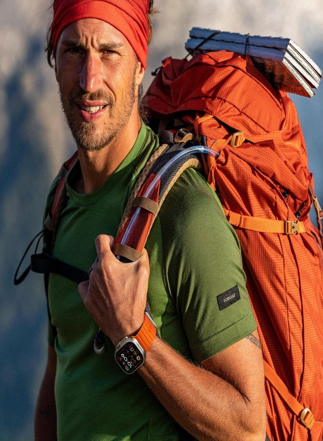 داجين سوار DaQin Ocean Band لساعة Apple Watch Ultra 3/Ultra 2/Ultra 49 مم 46 مم 45 مم 44 مم 42 مم للرجال، سوار معصم رياضي ناعم من السيليكون قابل للتنفس ومقاوم للماء لسلسلة iWatch 11 10 9 8 7 6 5 4 SE 3 2 1، برتقالي - Image 2