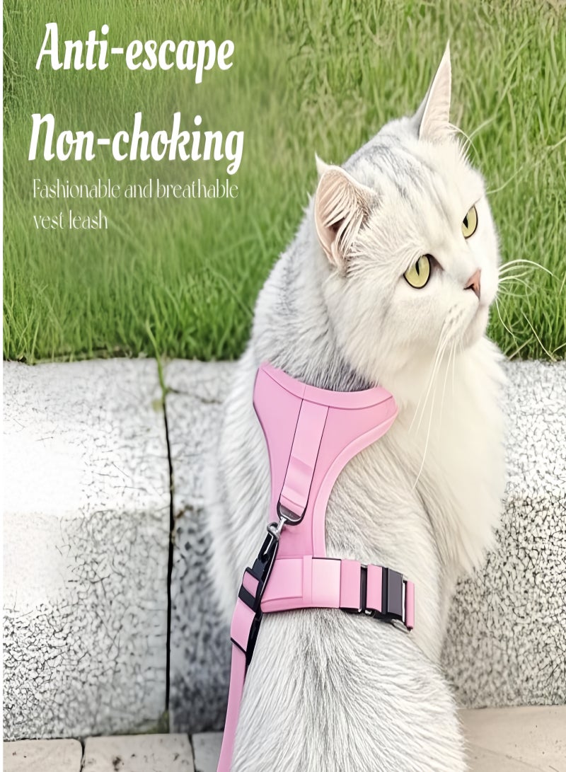 LumiArk Summer Pink Cat Leash Vest Chest Carrier Set Cat Leash for Small and Medium Dogs Pet Supplies  - Image 2