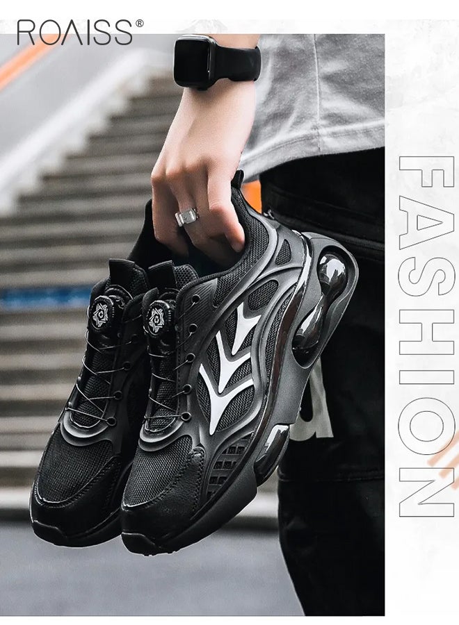 roaiss Men Stylish Low Top Sneakers, Lightweight Breathable Shoes for Men, Lace up Non Slip Sports Shoes, Shock Absorbing Athletic Shoes with Soft Lining, Suitable for Daily Wear and Outdoor Activities - Image 2