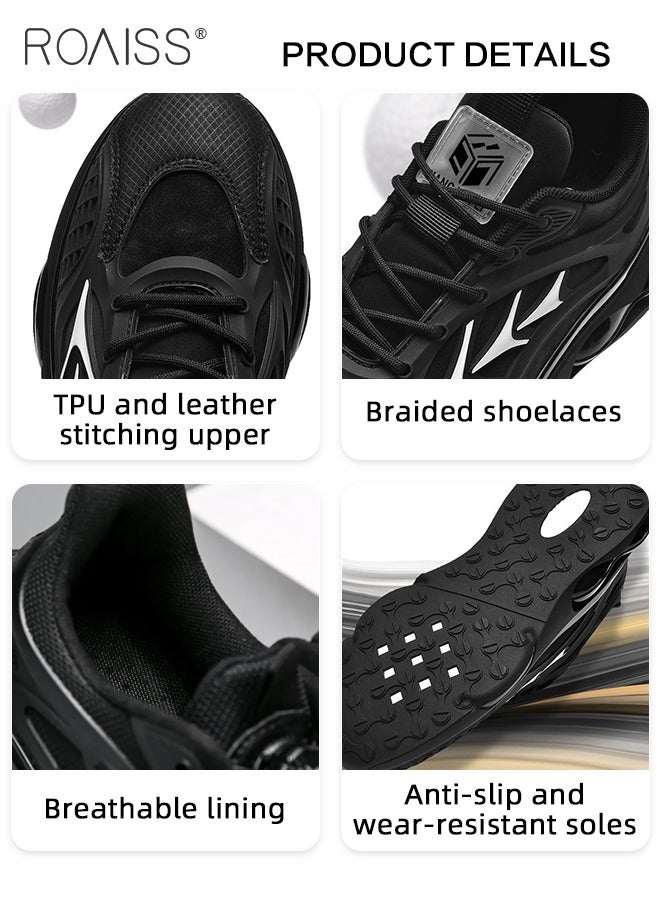 roaiss Men Stylish Low Top Sneakers, Lightweight Breathable Shoes for Men, Lace up Non Slip Sports Shoes, Shock Absorbing Athletic Shoes with Soft Lining, Suitable for Daily Wear and Outdoor Activities - Image 4