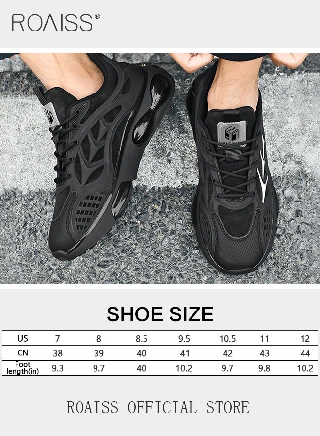 roaiss Men Stylish Low Top Sneakers, Lightweight Breathable Shoes for Men, Lace up Non Slip Sports Shoes, Shock Absorbing Athletic Shoes with Soft Lining, Suitable for Daily Wear and Outdoor Activities - Image 3