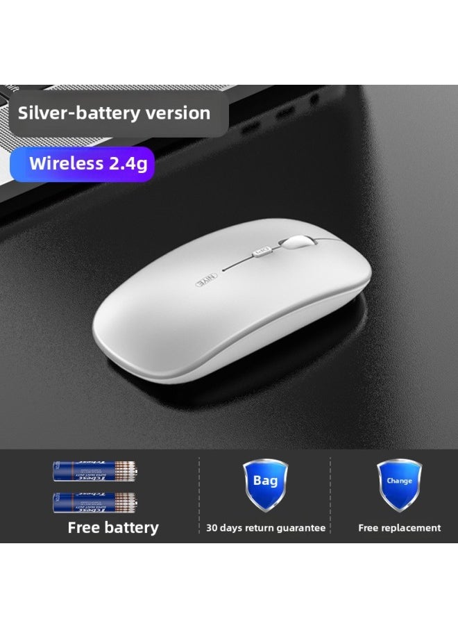 Generic - Wireless Mouse Bluetooth Mute Charging Laptop Desktop Unlimited Office Universal Mouse Other-Specifications:For Apple Green/wireless Version [silent + Rechargeable] - Image 1