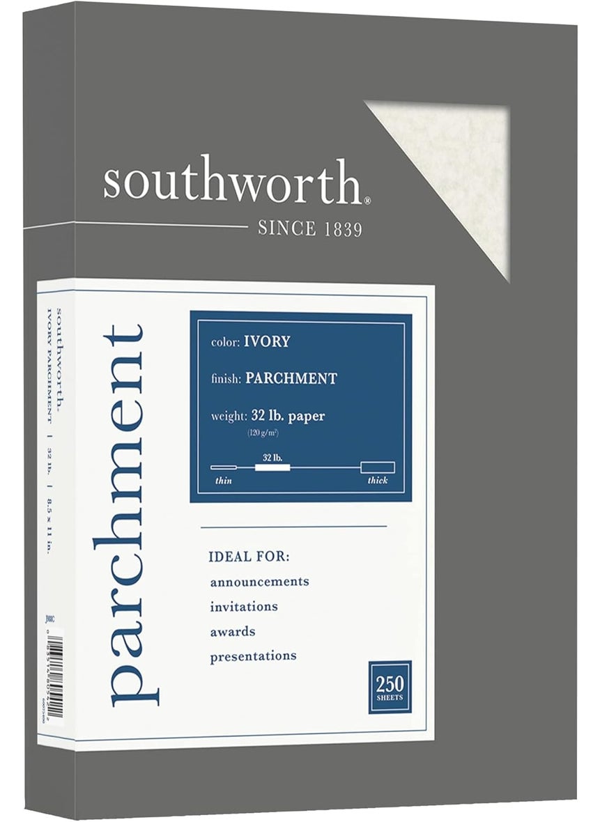 Southworth Southworth Parchment Specialty Paper 8 12 x 11 32 Lb Ivory Pack Of 250  - Image 1
