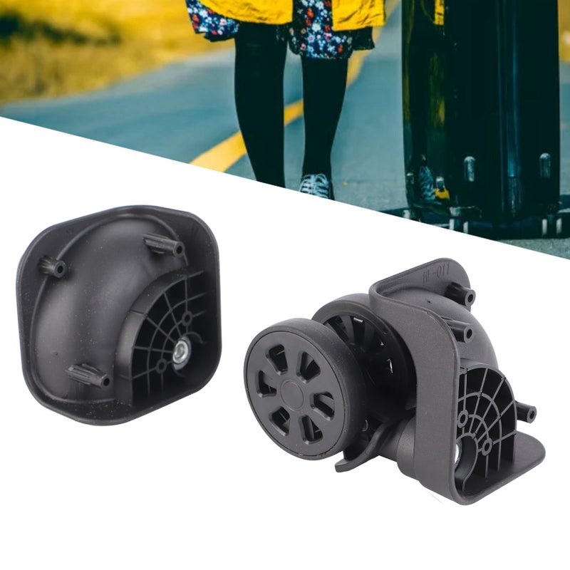 1 Pair Black Luggage Suitcase Caster Swivel Universal Wheel Nylon for Repair Replacement - Image 4
