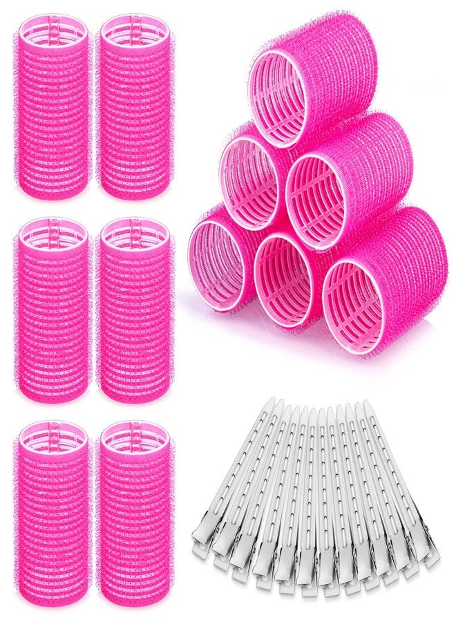 Acejoz Hair Curlers Rollers, 12Pcs Hair Rollers Hair Curlers Self Grip Holding Rollers with 12 Pcs Hair Clips for Long Medium Short Thick Fine Thin Hair Bangs Volume - Image 1