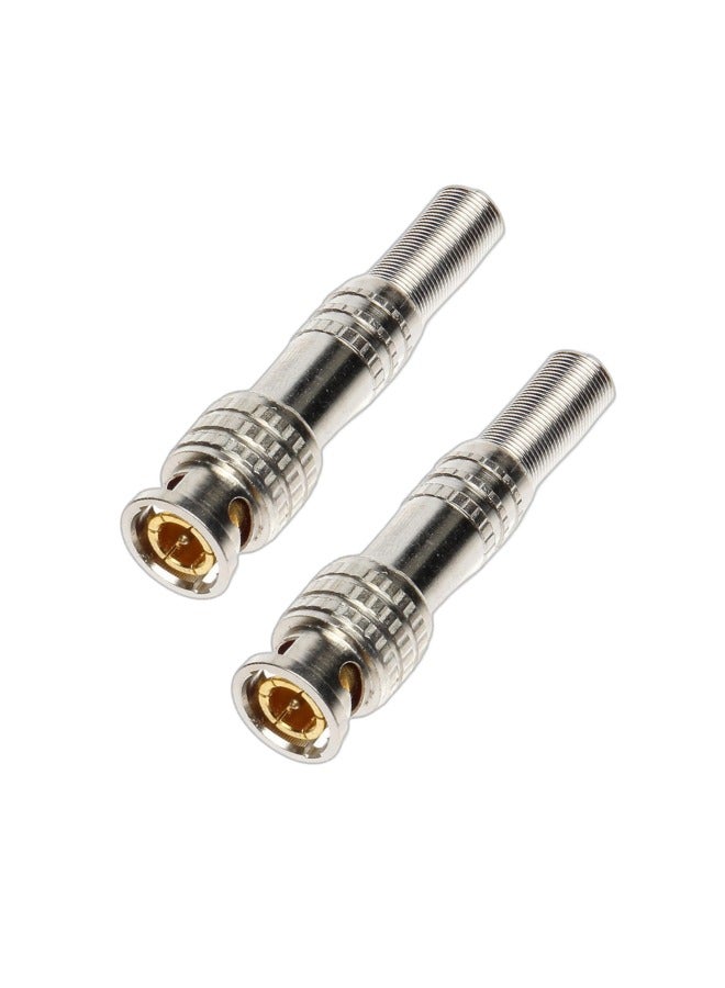 Metal male BNC connector for connecting camera and surveillance cables – 2 pieces - Image 1