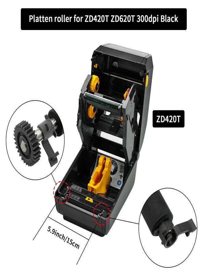 CARPSDZY P1080383-222 Kit Platen Roller with Gear for Zebra ZD420T ZD620T ZD621T Thermal Label Barcode Printer 203dpi 300dpi - Image 2