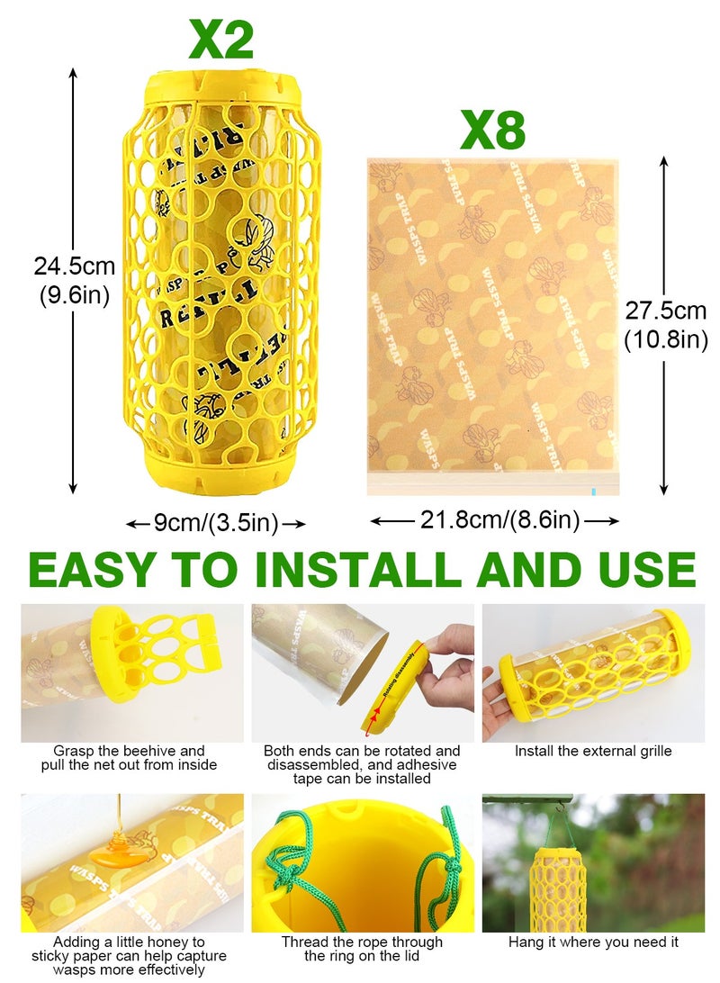 URbazaar Fly Trap Outdoor Hanging, Insect Fly Catcher with Fly Attractant, Non-Toxic Outdoor Hanging Ranch Fly Traps, Reusable Fly Repellent Trap Fly Killer Deterrent for Pasture/Orchard/Garden/Camping - Image 2