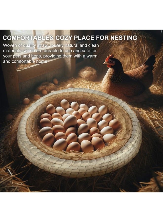 Toolzeen Chicken Nest for Chicken Coop, Handmade Woven Flat Base Straw - 2 Pack 15.5"x15.5"x3.5" Premium Laying Hen Nesting Pads (2 nest) - Image 3