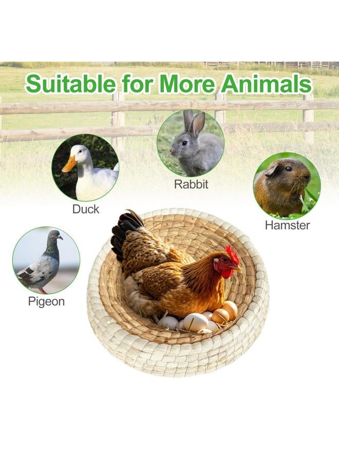Toolzeen Chicken Nest for Chicken Coop, Handmade Woven Flat Base Straw - 2 Pack 15.5"x15.5"x3.5" Premium Laying Hen Nesting Pads (2 nest) - Image 5