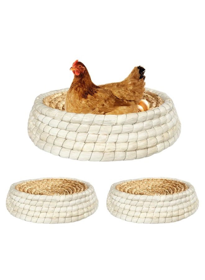 Toolzeen Chicken Nest for Chicken Coop, Handmade Woven Flat Base Straw - 2 Pack 15.5"x15.5"x3.5" Premium Laying Hen Nesting Pads (2 nest) - Image 1