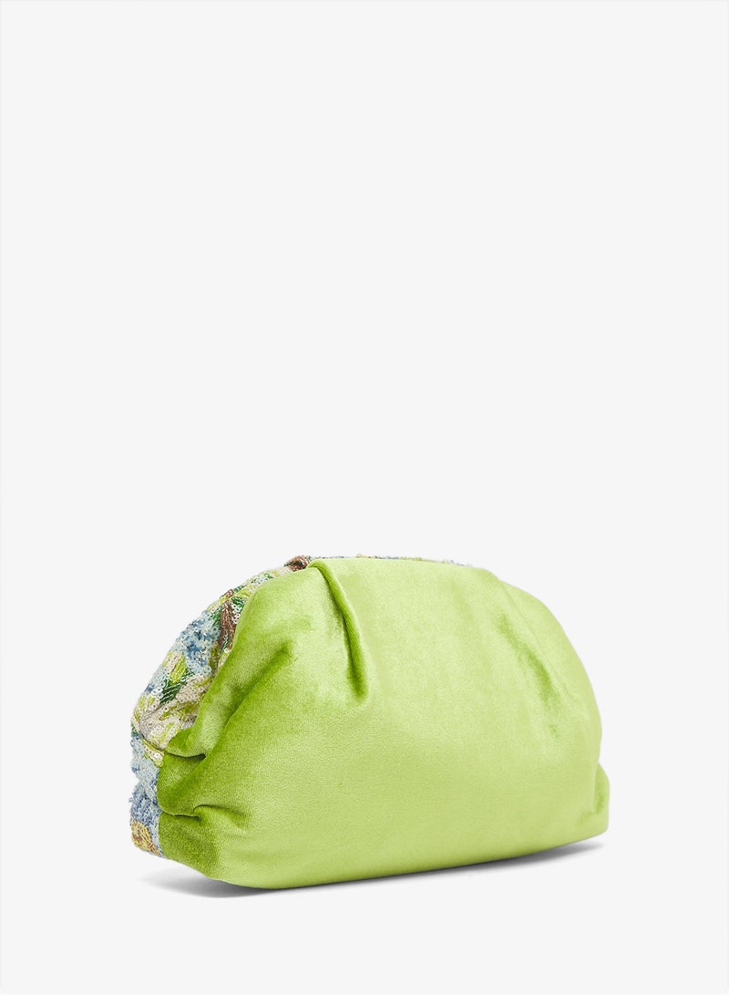 GLAMOROUS Embellished Floral Pillow Clutch - Image 2