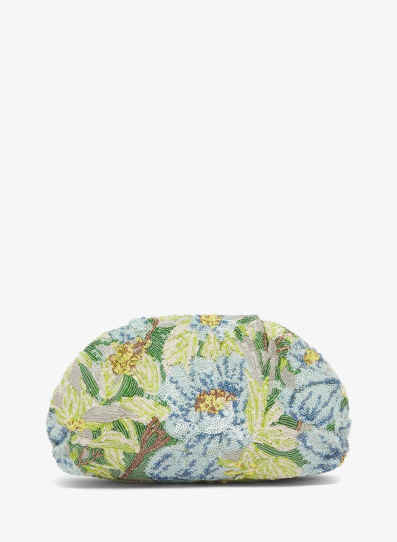 Glamorous Embellished Floral Pillow Clutch
