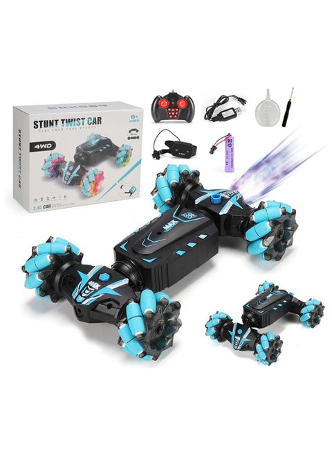 Stunt Car, 4WD 2.4GHz Remote Control Gesture Sensor Toy Cars, 360° Rotating Off Road Vehicle with Lights Music & Spray Launcher, Toy Cars for kids