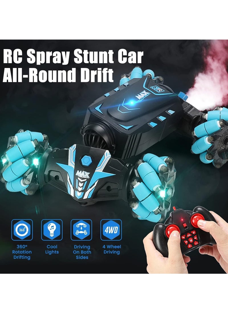 LR - Stunt Car, 4WD 2.4GHz Remote Control Gesture Sensor Toy Cars, 360° Rotating Off Road Vehicle with Lights Music & Spray Launcher, Toy Cars for kids - Image 1