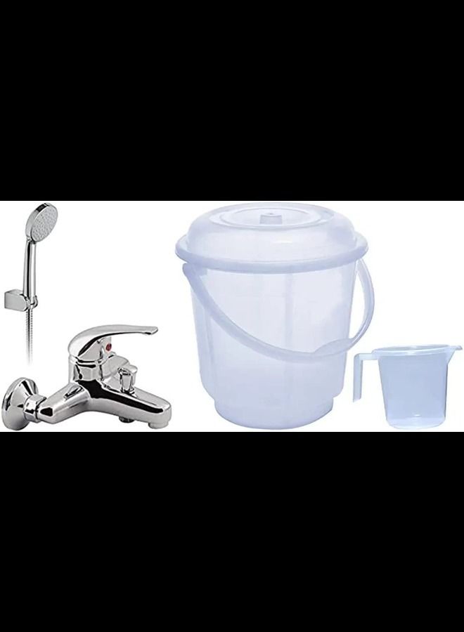 ABBASALI Shower Mixer With Hand Shower Including Pvc Bucket With Lid & Jug  - Image 1
