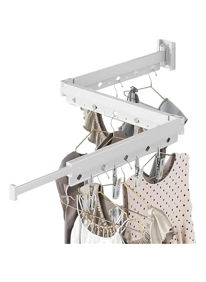 HOOKOR Clothes Drying Rack,Wall Mounted Drying Rack,Collapsible Drying Rack(Tri-Fold),Small Clothes Drying Rack Suitable for Laundry Rooms,Balconies,Utility Rooms,Bedrooms  - Image 1