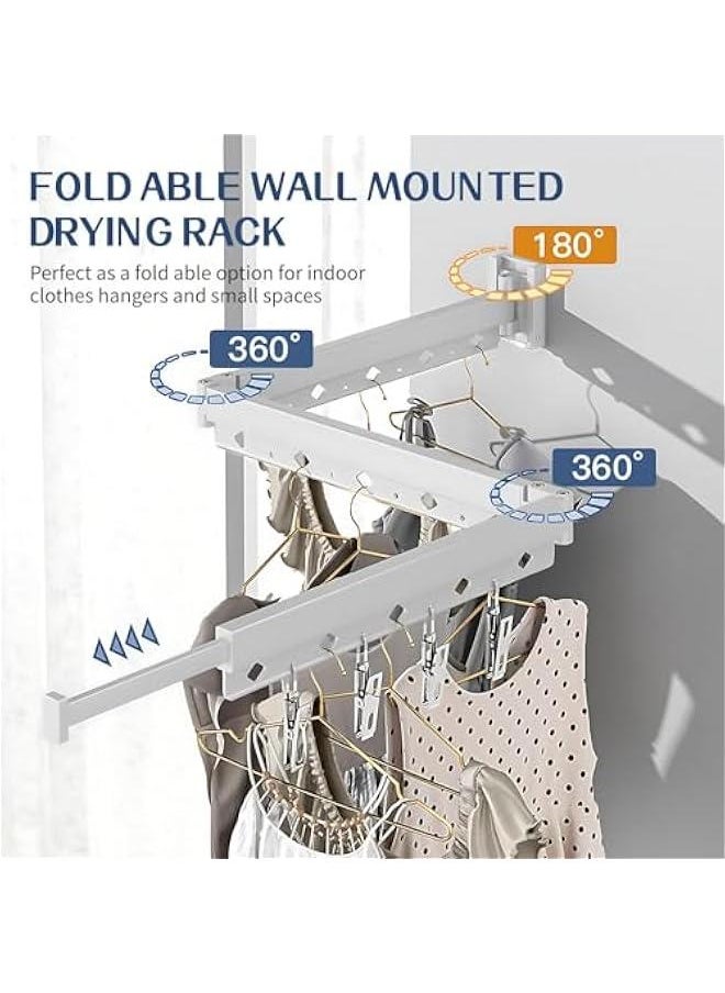 HOOKOR Clothes Drying Rack,Wall Mounted Drying Rack,Collapsible Drying Rack(Tri-Fold),Small Clothes Drying Rack Suitable for Laundry Rooms,Balconies,Utility Rooms,Bedrooms  - Image 4