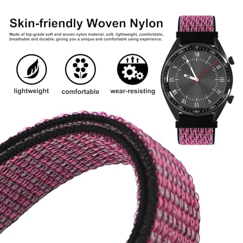 WOCCI 22mm Adjustable Nylon Watch Band Quick Release Sport Loop Strap Ripe Plum - Image 3