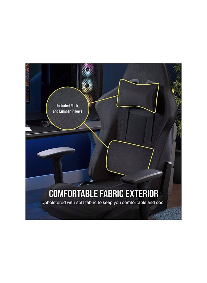 CORSAIR TC100 RELAXED Gaming Chair - Fabric Black/Grey - Image 4