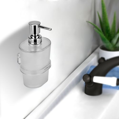 LIPKA ABS Oval Liquid Soap Dispenser | Wall Mounted Bathroom Sanitizer, Conditioner, Shampoo Dispenser | Transparent Bottle for Handwash in Bathrooms, Washbasins, Kitchens - Image 5