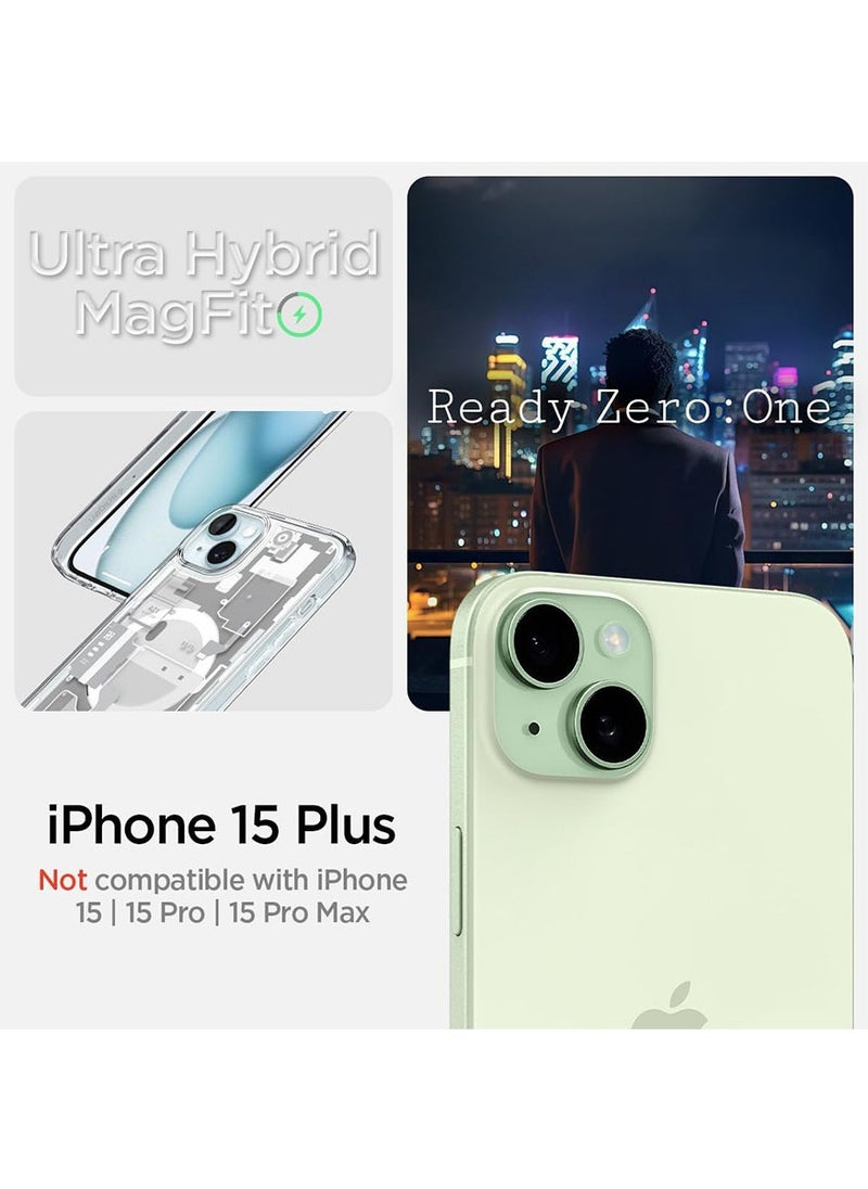 Spigen Ultra Hybrid MagFit for iPhone 15 Plus Case Cover with MagSafe - Zero One White  - Image 2