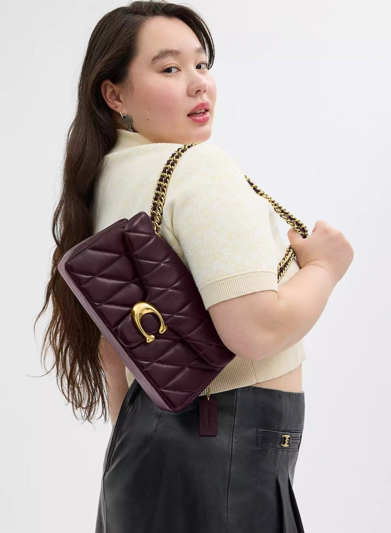 Coachoutlet Tabby Shoulder Bag 26 With Pillow Quilting, Women's Shoulder Bag, Women's Tote Bag, Women's Hand Bag,Women's Cross Body Bag, Women's Wallet, Women's Travel Bag, Burgundy-26cm - Image 3