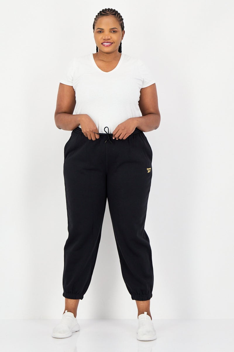 Reebok Women Plus Size Running Sweatpants, Black - Image 3
