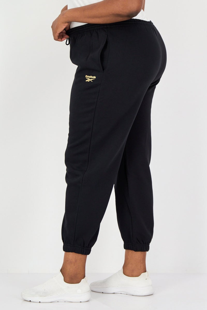 Reebok Women Plus Size Running Sweatpants, Black - Image 4