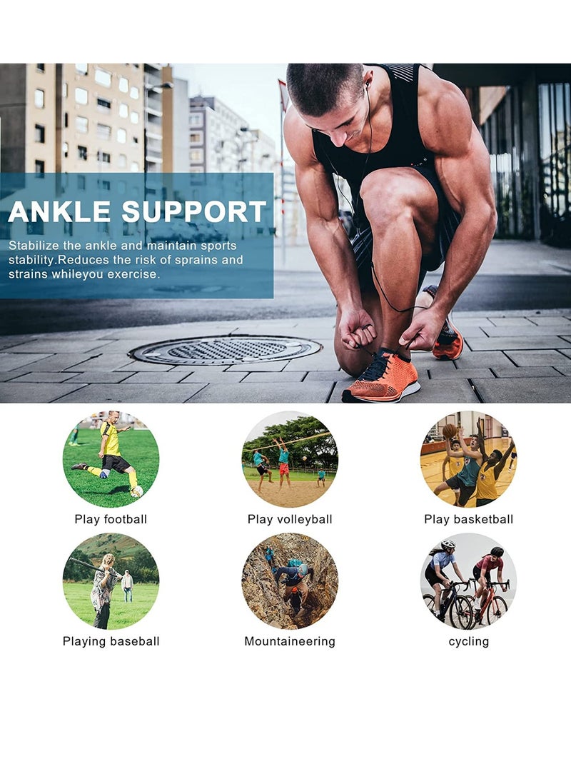 KASTWAVE Ankle Brace Compression Sleeve (2 PACK), Adjustable Ankle Support for Men Women, Breathable Ankle Sleeve w/Ankle Strap for Sprained Ankle, Swelling Relief Pain, Plantar Fasciitis (M-(1pair)) - Image 5