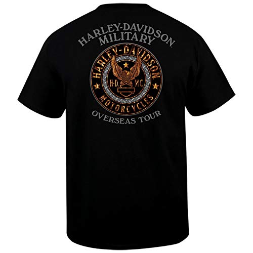 HARLEY DAVIDSON هارلي-ديفيدسون العسكرية، جولة حصرية في الخارج، دراجة الحرب العسكرية، تي شيرت للرجال L (كبير) - Image 2