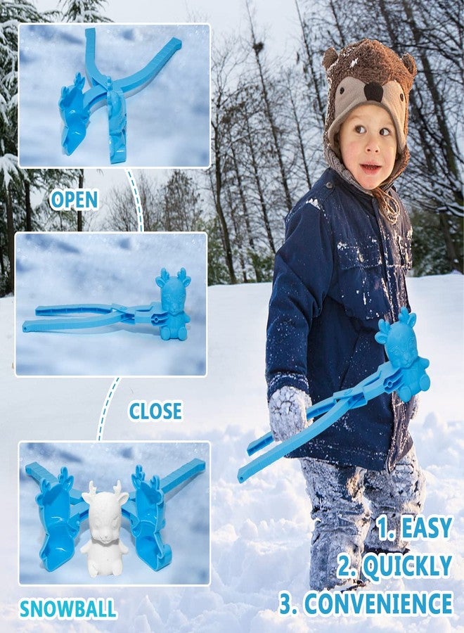 Holady 4PCS Large Size Snowball Maker Clip,Snowball Maker Tool with Handle for Snow Ball Fights, Snow Toys Kids Winter Outdoor Toys（Deer,Love Heart,Duck,Snowflake Shape） - Image 5