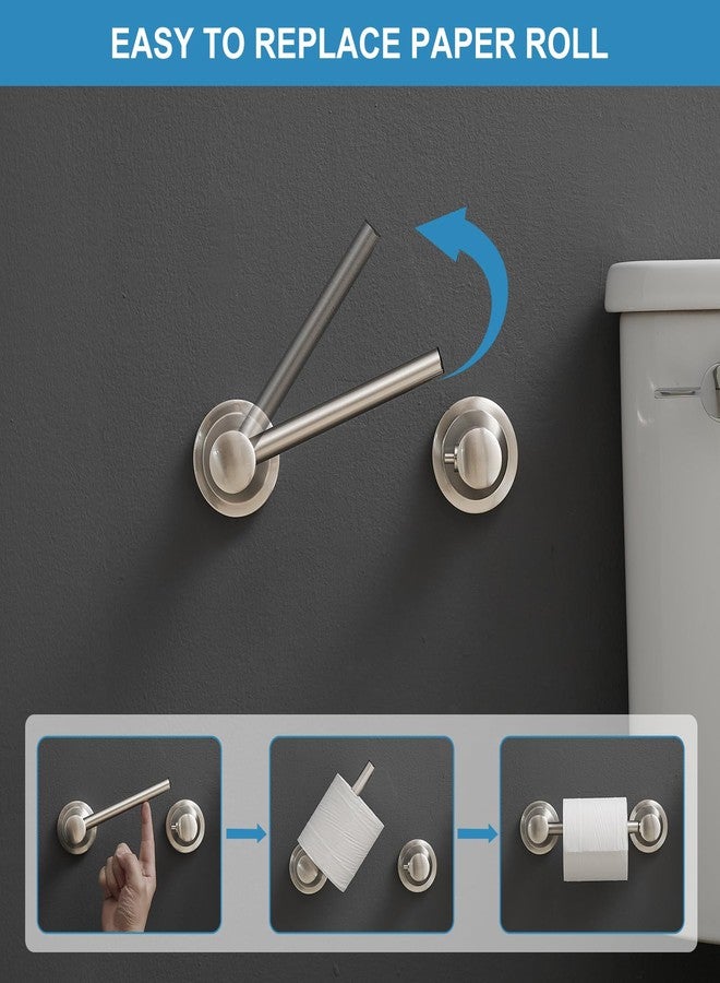 RUMOSE Toilet Paper Holder and Hand Towel Ring Brushed Nickel Wall Mount Bathroom Hardware Accessories 2 PCS Set Flexible Pivoting Toilet Tissue Roll Holder and Towel Hanger, Stainless Steel - Image 4