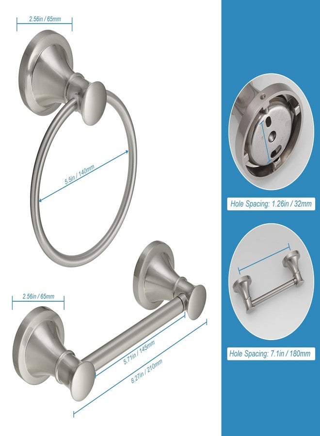 RUMOSE Toilet Paper Holder and Hand Towel Ring Brushed Nickel Wall Mount Bathroom Hardware Accessories 2 PCS Set Flexible Pivoting Toilet Tissue Roll Holder and Towel Hanger, Stainless Steel - Image 5