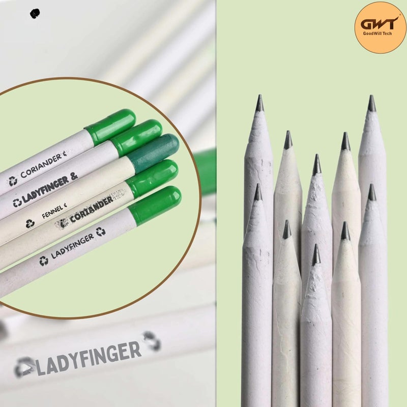 GoodWill Tech GoodWill Tech Eco-Friendly recycled newspaper white seed pencils for kids school,writing, Sketching, Drawing, Pack of 50  - Image 4