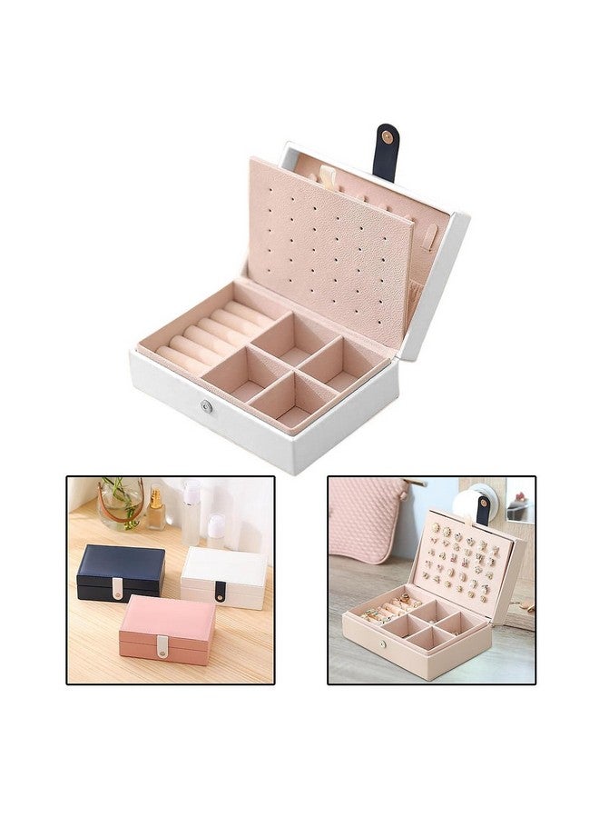 ketmart Jewellery Organiser PU Leather Magnetic Buckle Portable Storage Box Case with Dividers Container for Rings, Earrings, Necklace Home Organizer, (Color-White) - Image 5