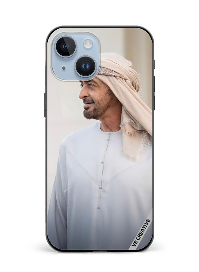 VR CREATIVE غطاء حماية لجهاز آبل آيفون 15 بتصميم الشيخ محمد بن زايد آل نهيان متعدد الألوان - Image 1
