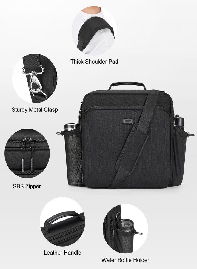 HINOOR 3 Inch 3-Ring Zipper Binder with Water Bottle Holder, D-Ring Zip Up Binder with Shoulder Strap, 700 Sheet Capacity, Compatible with 13" MacBook/Tablet, for School, Office (Black) - Image 4