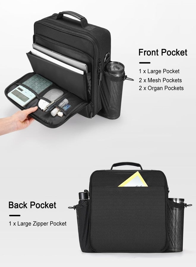 HINOOR 3 Inch 3-Ring Zipper Binder with Water Bottle Holder, D-Ring Zip Up Binder with Shoulder Strap, 700 Sheet Capacity, Compatible with 13" MacBook/Tablet, for School, Office (Black) - Image 3