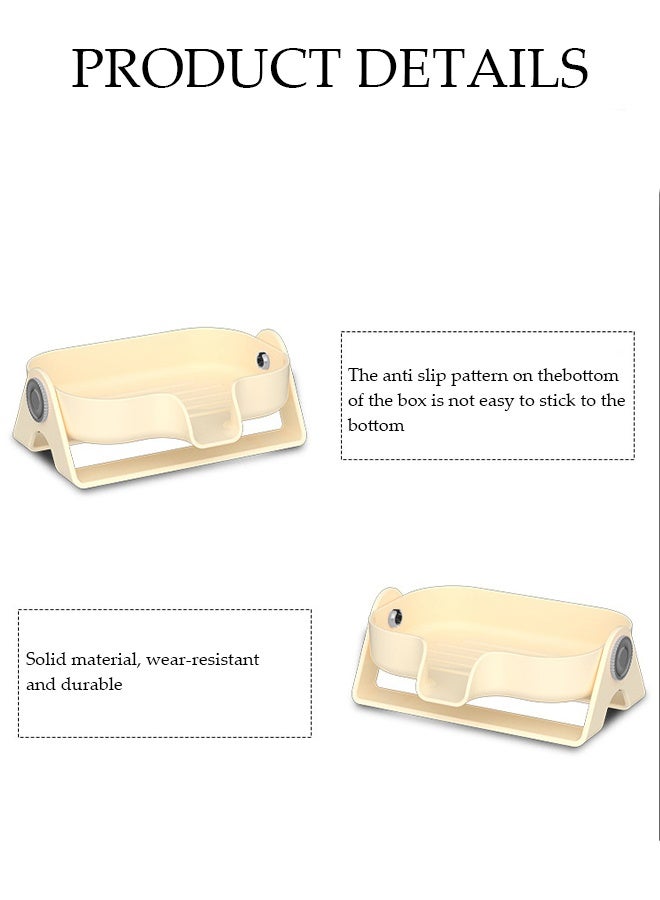 DUNISO Plastic Soap Case,Draining Soap Bar Holder, Bathroom Anti-Skid Soap Storage Container,Portable Soap Box, Kitchen Sponge Tray for Sinks - Image 3