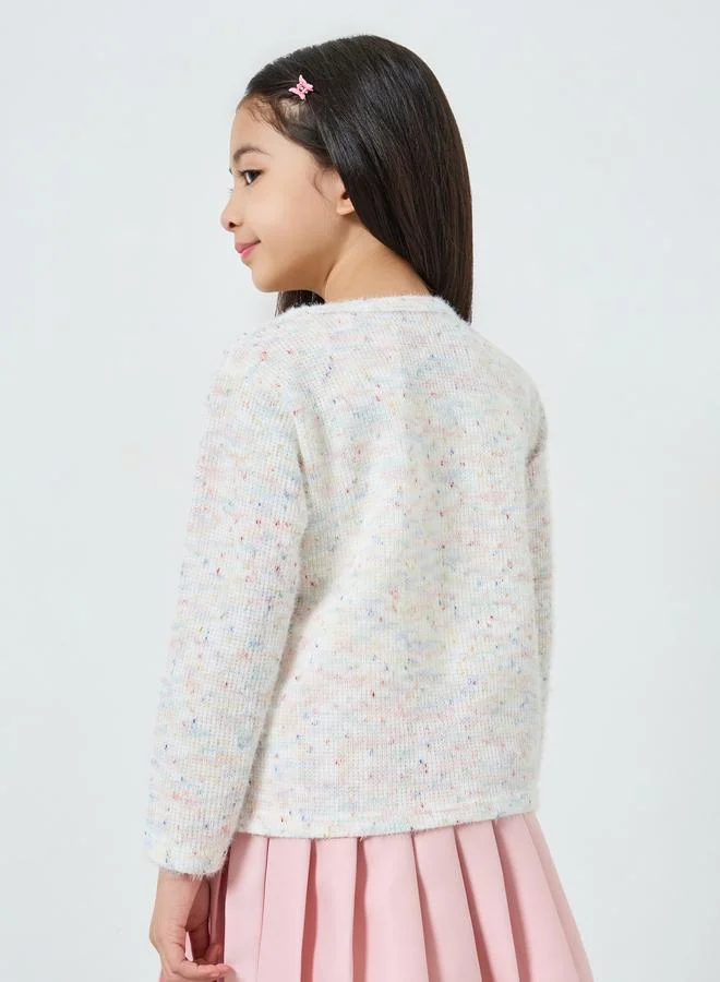 Styli Girls Multi Yarn Knit Sweater