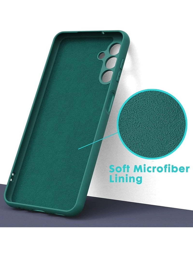 ELTRAZONE Galaxy A13 5G Case – Green Liquid Silicone with Soft Microfiber Lining, Thick Shockproof Design, Soft Gel Rubber Cover - Image 3
