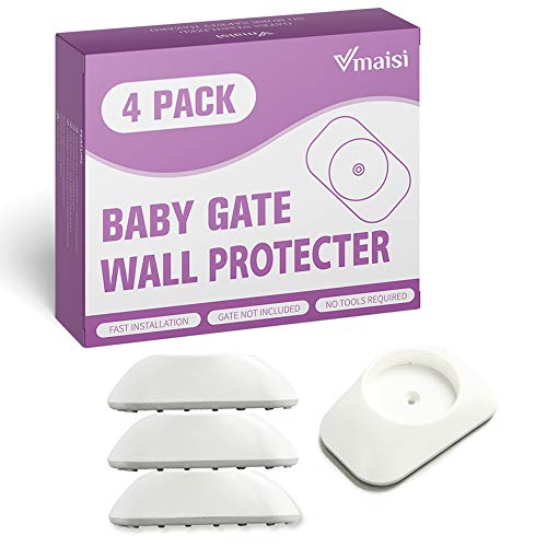 Vmaisi Baby Gate Wall Cup Protector Make Pressure Mounted Safety Gates More Stable - Wall Damage-Free - Fit for Doorway, Door Frame, Baseboard - Work on Dog & Pet Gates (White) - Image 3