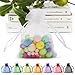 ANZNKU 50PCS White Organza Bags 3x4 Small Gift Bags Bulk for Sachet Jewelry Candy Treat Mini Mesh Bag Drawstring for Wedding Bridal Baby Shower Party Favor Bag for Valentines Mothers Day Birthday - Image 1