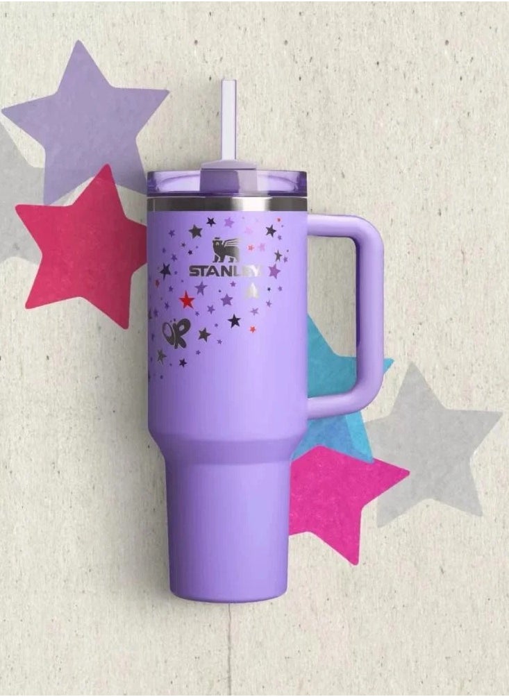 Stanley - Stanley cup H2.0 Stainless Steel with Lid and Straw for Water Iced Tea,Coffee and Smoothie,x Olivia Rodrigo ,40 oz - Image 1