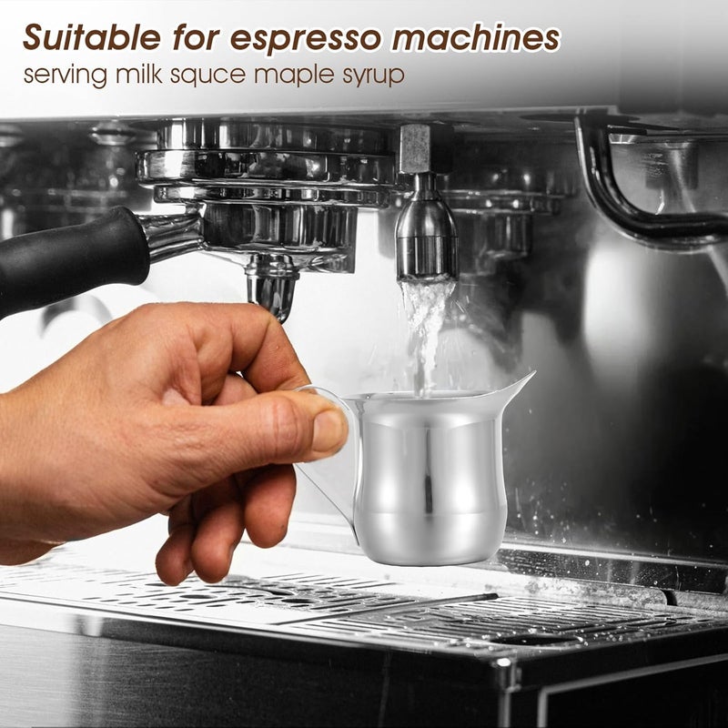 Molain 36 Pcs Stainless Steel Bell Creamers, 3 oz Mini Creamer Pitcher with Handle and Pouring Spout Cup Container for Serving Milk Coffee Salad Dressing Maple Syrup Espresso Machine Restaurant Cafes - Image 3