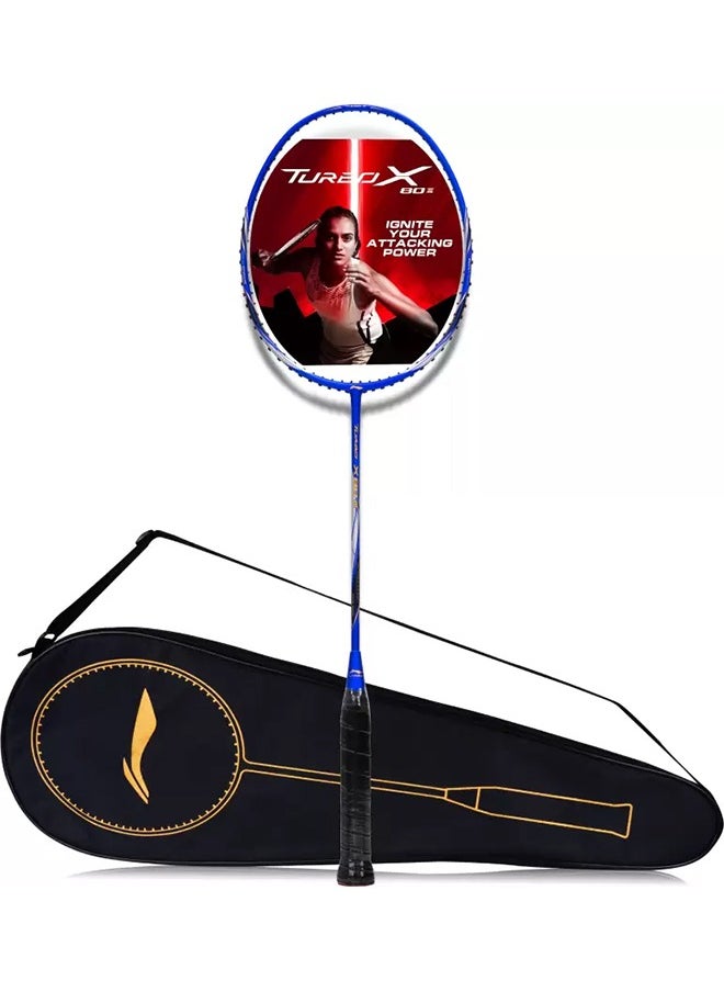 Li-Ning - Turbo Badminton String  X 80 Iii Badminton Racket - Blue/Silver (Strung) - Image 1